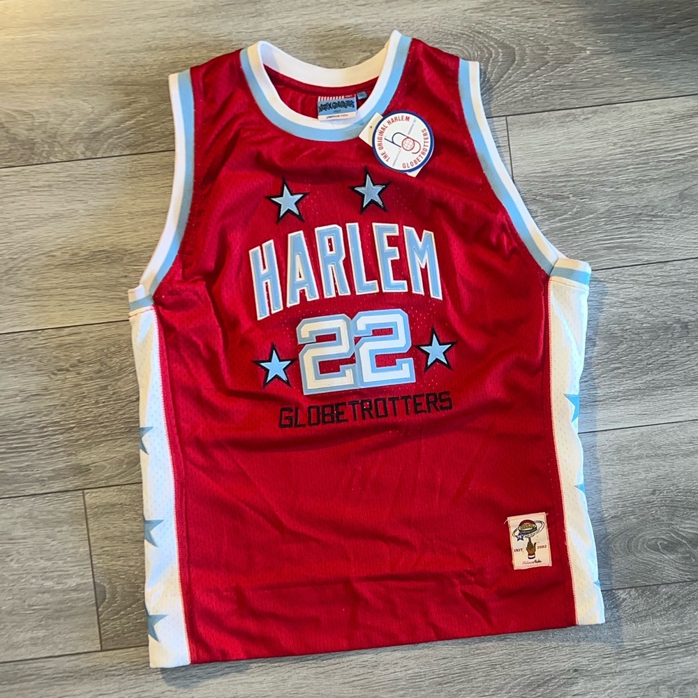 Vintage Men’s FUBU Red and White Harlem Globe Trotters Jersey